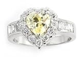 YELLOW HEART CUBIC ZIRCONIA RING