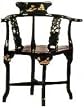 Fine Asian Furniture & Home D&eacute;cor Accents - Ming Black Lacquer Corner Chair - HA-2111