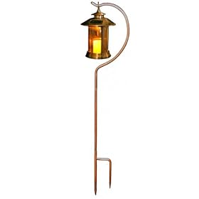Mr. Light Copper Plated Stainless Steel Lantern with Shepherd's Hook