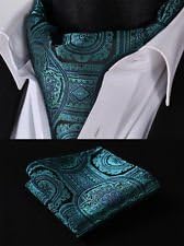 Pixel Handkerchief - Aqua Green Floral Silk Cravat Scarves Ascot Tie Hanky Handkerchief Set