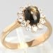 An Estate 14K Yellow Gold NATURAL Star Sapphire & Cubic Zirconia Ring