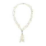 Freshwater Pearl Multi-Strand Lariat Necklace - White/ Pink/ Gold
