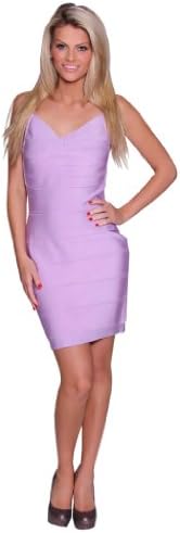 Beautifly Women's Lavender Lux Bandage Cocktail Dress