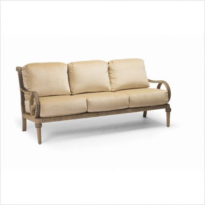 South Shore Wicker Sofa with Cushions Fabric: Bird's Eye Canvas