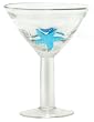 Hand Blown Glass Starfish Martini Glass 6.25"H Set of Four