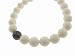 Black Diamond Pave Ball on White Coral Bead Bracelet by Sydney Evan