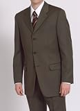 Jones New York Solid Taupe 3-Button Wrinkle Resistant Suit