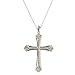 Sterling Silver Cross Pendant Necklace with Diamond Accents