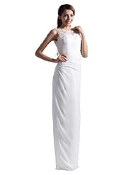 Pleated Applique Chiffon Sheath Sleeveless Floor Length Evening Dress 