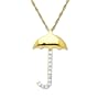 14k Yellow Gold Diamond Umbrella Pendant (1/10 cttw, I-J Color, I2-I3 Clarity)