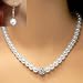 Classic Swarovski Crystal Pearl Necklace and Earrings Set - 17", White, 10mm