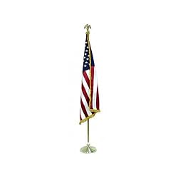 Low Cost Indoor American Flag and Pole Kit with Cotton Flag