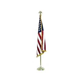 Low Cost Indoor American Flag and Pole Kit with Cotton Flag