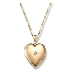 14k Yellow Gold Diamond Accent Heart Locket, 20