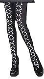 Womens Cross-Bone Laced Pantyhose