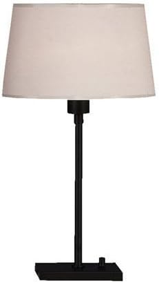 Robert Abbey 1832 Lamps with Snowflake Fabric and Top Diffuser Shades, Matte Black Powder Coat Finish by Alico Lighting
