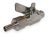 Industrial Grade 1BWL8 Ball Valve, 3/8 In Tube x 3/8 In NPSM, SS