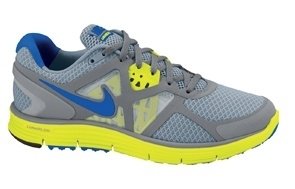 nike LUNARGLIDE+ 3 DAMEN LAUFSCHUHE grau/orange - 43,0