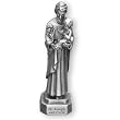 Fine Pewter Saint Joseph and Child 3.5-inch Statue and Prayer Card