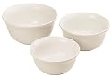 Mario Batali Italian Kitchen Collection 3-Piece Mixing Bowl Set, Cr&iquest;me