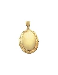 Solid 14K Yellow Gold Oval Victorian Locket 3/4 inch x 1 inch in Solid 14K Yellow Gold