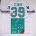 Larry Csonka, Miami Dolphins NFL Authentic Autographed White Throwback Jersey with 