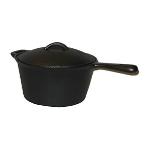 Cajun Cookware Seasoned Cast Iron Sauce Pot W Handle 3 Qt. by Cajun Cookware