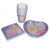 Disney Tinkerbell Party Goods (Set of 8 Plates, Cups & Napkins)