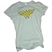 Search : Wonder Woman Distressed Logo Crop Sleeve Fitted Juniors T-Shirt