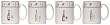 Artistically designed dinnerware Vino motif mugs 12 oz. Set/4