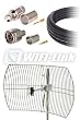 Grid 24 Dbi Antenna with Low Loss 400 SMA RP Male to N Male 35ft (10M) . Pre-assembled Cable for D-Link