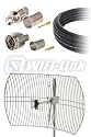 Grid 24 Dbi Antenna with Low Loss 400 SMA RP Male to N Male 35ft (10M) . Pre-assembled Cable for D-Link