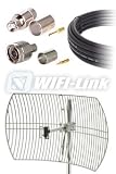 2.4GHz GRID 24dBi+ RP SMA (M) to N MALE LLC400 /15
