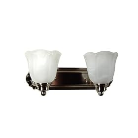 Yosemite Home Decor 92192SN Mahogany 18-Inch 2-Light Bathroom Vanity, Satin Nickel