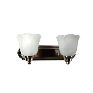 Yosemite Home Decor 92192SN Mahogany 18-Inch 2-Light Bathroom Vanity, Satin Nickel by 