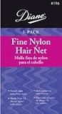 Diane Fine Nylon Hair Nets - Grey (3 Pack)