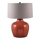 Porcelain Table Lamp with Textured Bombay Linen Shade