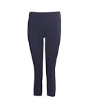 Navy Blue Seamless Capri Leggings Three Quarter Length