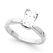 14K White Gold Emerald Cut Diamond Solitaire Engagement Ring - 1.00 Ct.