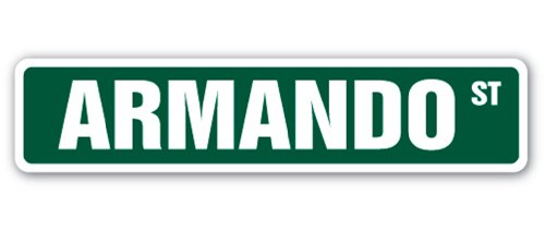 ARMANDO Street Sign name kids childrens room door bedroom girls boys gift