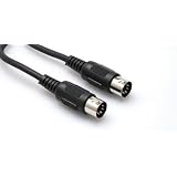 10Ft Midi Cable 5-Pin Din To Same Black With White Earbud Headphones