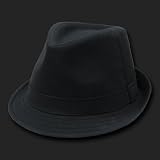 Black Basic Woven Fedora Hat Hats Size Lg XL 