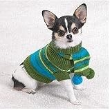 Dog Sweater - Chilly Day Dog Sweater with Pom-Pom Scarf - Medium