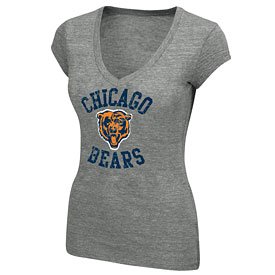 Chicago Bears Women's Circle Logo Tri-Blend T-Shirt Sport Gray Womens