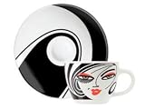 Espresso Coffee Mug and Saucer Set, My Little Darling, Elegant Face, Coffee Mug Set in Gift Box  from Cups and Saucers - Espresso