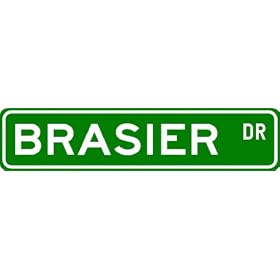 BRASIER Street Sign ~ Personalized Family Lastname Sign ~ Gameroom, Basement, Garage Sign... by The Lizton Sign Shop