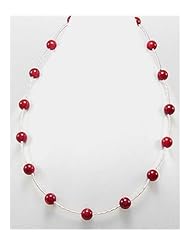 Red Sponge Coral Necklace In 92.5 Sterling Silver