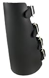 Black Leather 4 Buckle Gauntlet Wristband Wrist Band