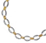 Sterling Silver and 18k Yellow Butterfly Necklace - 18 Inch