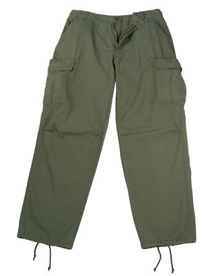 Olive Drab Rip-Stop Vintage Vietnam Fatigue Pants
